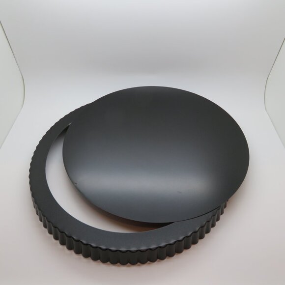 Tart Tin Pan 12” Nonstick Black Steel Round Fluted Removable Bottom Bake Paderno - Picture 11 of 14